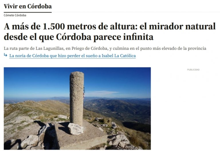 A m&aacute;s de 1.500 metros de altura: el mirador natural desde el que C&oacute;rdoba parece infinita
