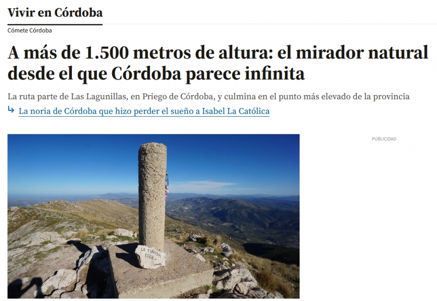 A m&aacute;s de 1.500 metros de altura: el mirador natural desde el que C&oacute;rdoba parece infinita